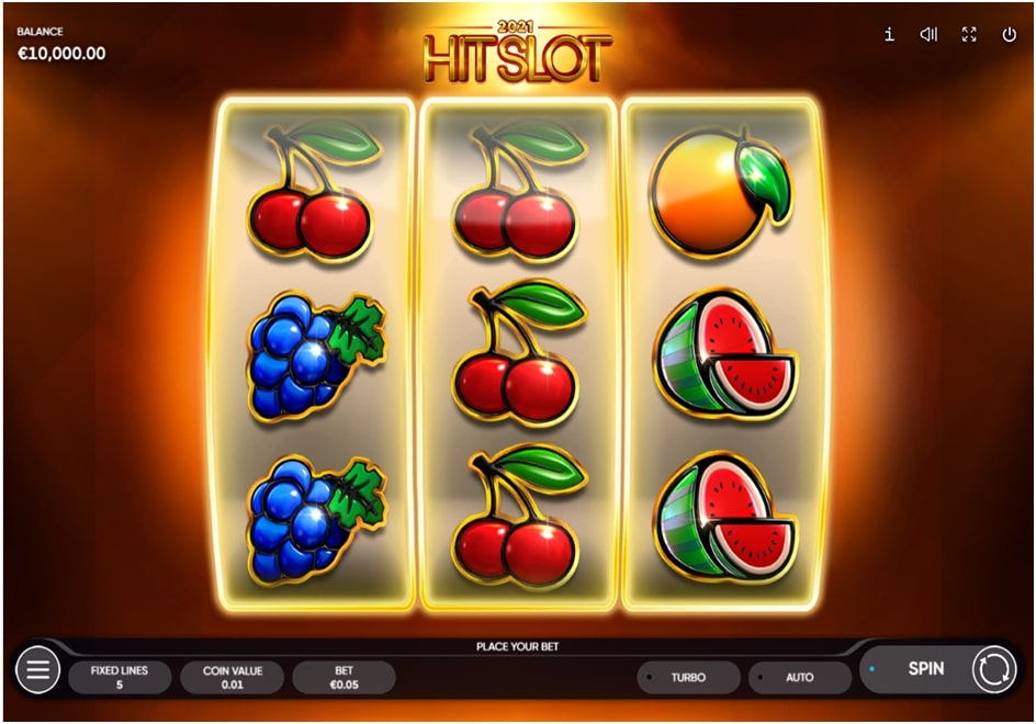 Main game screen of 2011 HIT slot game